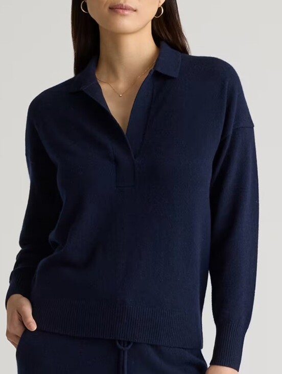 Quince Sweaters - Quince Mongolian Cashmere Polo Sweater - L